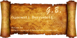 Gyarmati Bernadett névjegykártya